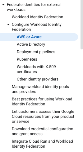 External Identity Providers that you can use with WIF