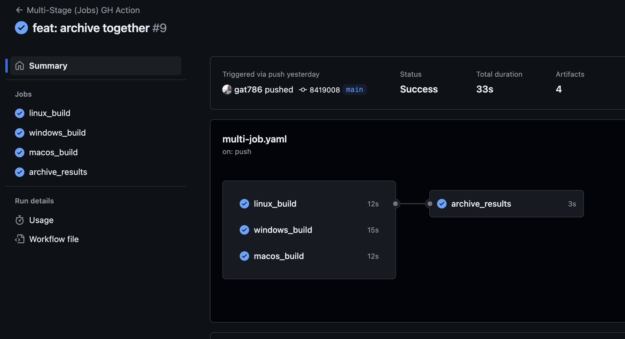 Multiple jobs executing parallel visual with dependencies